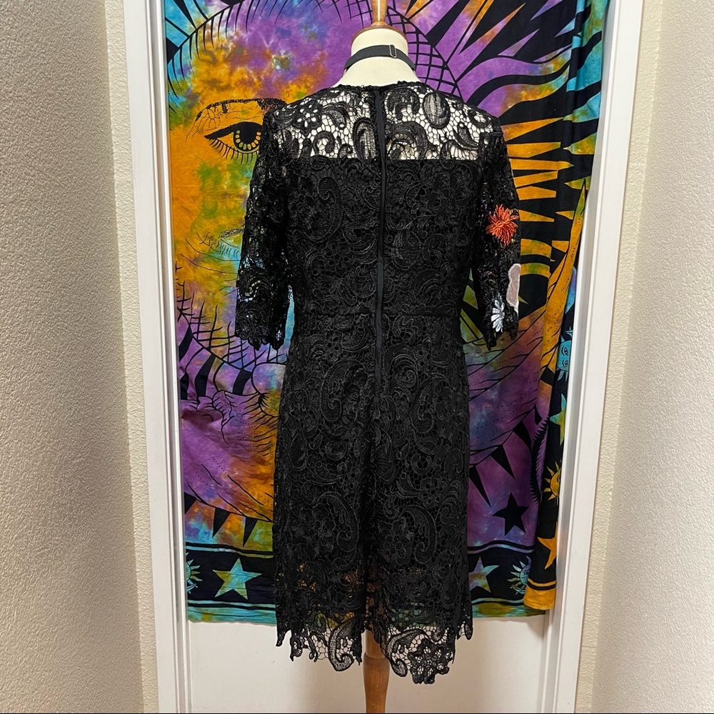 🌈 Wonderful velvet flower art lace dress - Picture 6 of 12